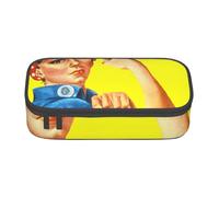 We Can Do It Print Pencil Bag Pen Case, Large Capacity Stationery Pouch Pencil Holder Desk Organizer for School Office Supplies