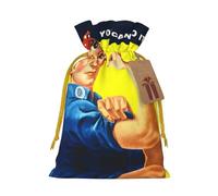 We Can Do It Printed Drawstring Gift Bags,Various Sizes, Bulk Plastic Packaging Bags