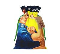We Can Do It Printed Drawstring Gift Bags,Various Sizes, Bulk Plastic Packaging Bags
