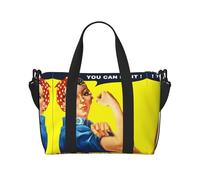 We Can Do It Printed Travel Tote Bag, Large Capacity Gym Bag, Lightweight Weekend Travel Shoulder Bag, Unisex