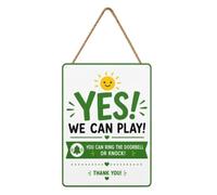 We Can Play Sign, Quiet Door Tag, Disturb Ornament with Sturdy Panel, Kids Utility with Refined Layer, 7.87x5.91x0.12 inches Decor Category, Homework Nap Break Tool for House Farm