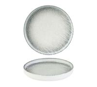 We Can Source It 25.5cm Linear Porcelain Dinner Plates, 10 Inch Textured Round Plates, Pack of 6 White Plates for Main Meals, Salad & Pasta