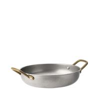 We Can Source It Box of 6 x Vintage Brass Handled Round Dish 19.5cm 7.5 inch Antique Style Metal Serving Dishes with Handles for Curries Starters or Shared Plates Ideal for Restaurants Catering use