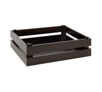 We Can Source It GN 1/2 Dark Acacia Wood Reversible Display Crate 35x29cm - Premium Stackable Buffet Serving Box For Bread Pastries Organiser Hand Wash