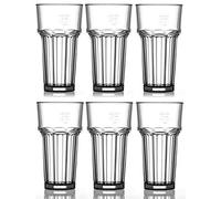 We Can Source It Ltd - 1/2 Pint Tall Clear Hiball Tumblers - Reusable Unbreakable Polycarbonate Plastic Drinking Glasses 12oz - CE Marked - Pack of 6
