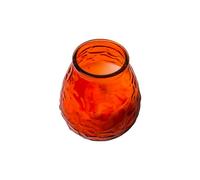We Can Source It Ltd - 1 x Low Boy Glass Jar Candles with 70 Hour Burn Time - Orange Wax Jars for Home, Garden, Restaurant & Commercial Use - Lead-Free Cotton Wick