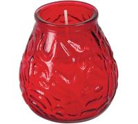 We Can Source It Ltd - 1 x Low Boy Glass Jar Candles with 70 Hour Burn Time - Red Wax Jars for Home, Garden, Restaurant & Commercial Use - Lead-Free Cotton Wick