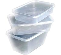 We Can Source It Ltd - 10 x 750ml Plastic Microwave & Freezer Safe Food Containers with Lids - BPA-Free, Reusable, Takeaway Meal Prep Containers - Catering Grade Food Storage Boxes for Home & Business