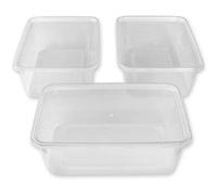 We Can Source It Ltd - 100 x 500ml Plastic Microwave & Freezer Safe Food Containers with Lids - BPA-Free, Reusable, Takeaway Meal Prep Container - Catering Grade Food Storage Boxes for Home & Business