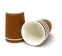 We Can Source It Ltd - 100 x Dark Brown 8oz Ripple Paper Coffee Cups - Triple Walled Paper Cups for cafes, takeaways and restuarants