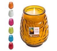 We Can Source It Ltd - 12 x Low Boy Glass Jar Candles with 70 Hour Burn Time - Yellow Wax Jars for Home, Garden, Restaurant & Commercial Use - Lead-Free Cotton Wick