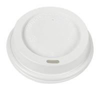 We Can Source It Ltd - 12oz /16oz (90mm) SIP Through PET Plastic Coffee Cup Lids for Paper Coffee Cups - Black or White Available! (White, 100)