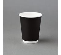 We Can Source It Ltd - 12oz Black Insulated Takeaway Cups with Black Lids - Disposable Double Wall Paper Cups for Coffee and Cold Drinks - Pack of 500