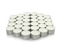We Can Source It Ltd 150 White Unscented Tea Light Candles 8 Hour Burn Clean Burning Non Toxic Tealights For Weddings Parties Home