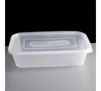 We Can Source It Ltd - 150 x 500ml Plastic Microwave & Freezer Safe Food Containers with Lids - BPA-Free, Reusable, Takeaway Meal Prep Container - Catering Grade Food Storage Boxes for Home & Business