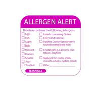 We Can Source It Ltd - 1500 x Food Allergen Warning Labels - Allergy Alert Stickers Roll Pack 500 x 3 - Removable Catering Safety Labels for Food Packaging, Takeaway, Bakery, Restaurant and Kitchen