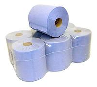 We Can Source It Ltd - 2-Ply Blue Centrefeed Paper Rolls 150m with Industrial Tissue - Multipurpose Kitchen, Garage, Bathroom Wipes - Durable BPA Free Paper for Home and Commercial Use - Pack of 6