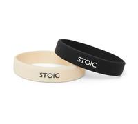 We Can Source It Ltd - 2 x Black & White Daily Stoic NFC Enabled Wristbands | Silicone Quote Bands - Scan to Access Daily Stoicism Inspirational Band - Comfortable Waterproof Wristband for Everyday Wear