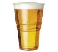 We Can Source It Ltd - 200 x Clear Strong Plastic Full Pint Cups - 20oz Disposable Beer Glasses Tumblers - 570ml BPA-Free Plastic Cocktail Glasses with CE Marking - Recyclable Tumblers for Parties