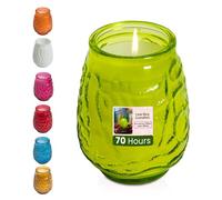 We Can Source It Ltd - 24 x Low Boy Glass Jar Candles with 70 Hour Burn Time - Lime Green Wax Jars for Home, Garden, Restaurant & Commercial Use - Lead-Free Cotton Wick