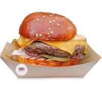 We Can Source It Ltd - 25 x Small m Kraft Card Food Trays - Sturdy Grease Resistant Cardboard Serving Containers with Leak Protection - Takeaway, Street Food, Catering and Picnic Packaging