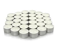We Can Source It Ltd 250 White Unscented Tea Light Candles 8 Hour Burn Clean Burning Non Toxic Tealights For Weddings Parties Home