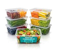 We Can Source It Ltd - 250 x 650ml BPA-Free Plastic Food Storage Containers, Microwave & Freezer Safe, Leakproof Lids, Stackable Meal Prep - Reusable and Durable, Dishwasher Safe Takeaway Lunch Boxes