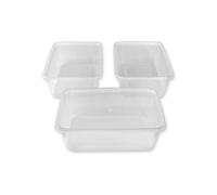 We Can Source It Ltd - 250 x 750ml Plastic Microwave & Freezer Safe Food Containers with Lid - BPA-Free, Reusable, Takeaway Meal Prep Containers - Catering Grade Food Storage Boxes for Home & Business