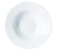 We Can Source It Ltd 25cm Winged Pasta Plates, 480ml Porcelain Soup Bowls, Pack of 6 Deep Rimmed White Plates for Pasta, Soup, Risotto & Curry