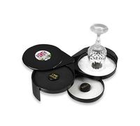 We Can Source It Ltd - 3-Tier Cocktail Glass Rimmer - Durable Food-Safe Black ABS Plastic Glass Rimmer with Shifting Compartment and Labelled Trays - For Bar, Clubs, and Home Parties