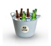 We Can Source It Ltd - 3 X Food Grade White Flexi Buckets 42L, Heavy Duty Plastic Ice Cooler Buckets With Side Handles For Bar Pub