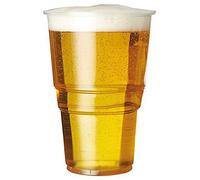We Can Source It Ltd - 300 x Clear Strong Plastic Full Pint Cups - 20oz Disposable Beer Glasses Tumblers - 570ml BPA-Free Plastic Cocktail Glasses with CE Marking - Recyclable Tumblers for Parties