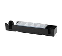 We Can Source It Ltd - 4 Compartment Plastic Bar Centre Garnish and Condiment Dispenser for Bars, Restaurants, Cafes and Catering - Black Multi Section Food Service Organizer and Storage Tray