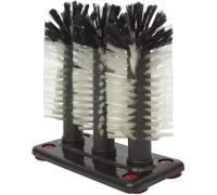 We Can Source It Ltd - 5-Head Glass Washer Brush Set with Nylon Bristles and Plastic Base - Efficient Restaurant Glass Cleaning - Compact Design with Red Grip Points - Stable for Commercial Use