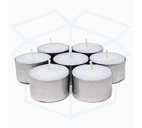 We Can Source It Ltd - 50 White Tea Light Candles Unscented - 8 Hour Burn Time - Smokeless, Non-Toxic, Clean Burning - Ideal for Christmas, Weddings, Parties, Power Cuts & Everyday Use