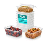 We Can Source It Ltd - 50 x 500ml Plastic Takeaway Food Container with Lids