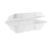 We Can Source It Ltd - 50 x Fully Biodegradable and Compostable Sugarcane Clamshell Takeaway Box 9 Inch Single Compartment - Eco-friendly Packaging!