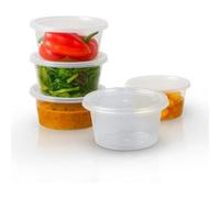 We Can Source It Ltd - 50 x Round 16oz Microwave Clear Plastic Food Containers Freezing Takeaway Hot Cold Foods - 120mm (D) x 60mm (H)