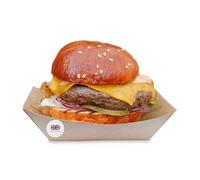 We Can Source It Ltd - 50 x Small Kraft Card Food Trays - Sturdy Grease Resistant Cardboard Serving Containers with Leak Protection - Takeaway, Street Food, Catering and Picnic Packaging