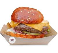 We Can Source It Ltd - 500 x Small Kraft Card Food Trays - Sturdy Grease Resistant Cardboard Serving Containers with Leak Protection - Takeaway, Street Food, Catering and Picnic Packaging