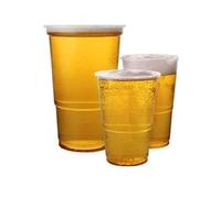 We Can Source It Ltd - 600 x Clear Strong Plastic Full Pint Cups - 20oz Disposable Beer Glasses Tumblers - 570ml BPA-Free Plastic Cocktail Glasses with CE Marking - Recyclable Tumblers for Parties