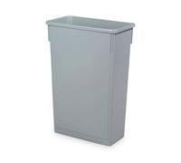 We Can Source It Ltd - 87L Slim Jim Bin - Grey Commercial Wall-Hugger Waste Container with Venting Channels & Bag Cinches - Ideal for Kitchens, Recycling, Offices & Tight Spaces