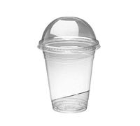 We Can Source It Ltd - 8oz / 250ml Clear Plastic Smoothie Cups with Dome Lids - Cold Drink Cups for Smoothies, Juices, Milkshakes, Iced Coffee, Bubble Tea - Pack of 400