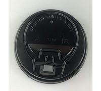 We Can Source It Ltd - 90mm Coffee Cup Lids for 12oz & 16oz Paper Cups - Closeable Sip-Through PET Plastic Lids for Paper Coffee Cups - Leak-Resistant, Hot Drink Lids - Black (Pack of 100)