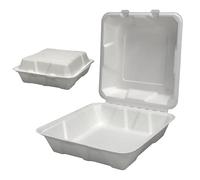 We Can Source It Ltd - 9x9 inch Single Compartment Bagasse Clamshell Food Lunch Box - Pack of 200