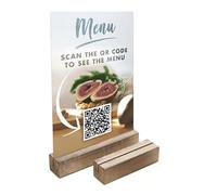 We Can Source It Ltd A4 Wooden Menu Holder Block Pack of 5, Tabletop Menu Display Stand, Solid Wood Menu Holder for Restaurants, Cafés & Bars, Fits A4 Portrait Cards up to 3mm, Table Sign Holder