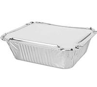 We Can Source It Ltd - Aluminium Foil Food Containers No. 2 with Lids - Durable Silver Takeaway and Storage Trays - Ideal for Food Storage, Meal Prep, Catering, and Transport - Pack of 750