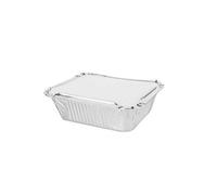 We Can Source It Ltd - Aluminium Foil Food Containers No. 2 with Lids - Durable Silver Takeaway and Storage Trays - Ideal for Food Storage, Meal Prep, Catering, and Transport - Pack of 100