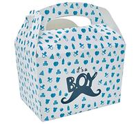 We Can Source It Ltd - Baby Shower Party Favour Boxes - Celebration Cake Gift Card Box for Newborn - It’s a Boy Printed Design - Sweets Treats Table Décor and Return Gifts for Guests - Pack of 5