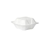 We Can Source It Ltd - Bagasse Clamshell Burger Boxes 6 Inch - Strong Food Containers for Hot and Cold Burgers - Secure Lid for Takeaway, Cafes, Delivery - Easy to Store and Transport - Pack of 500